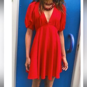 Zara balloon sleeve mini dress NWT